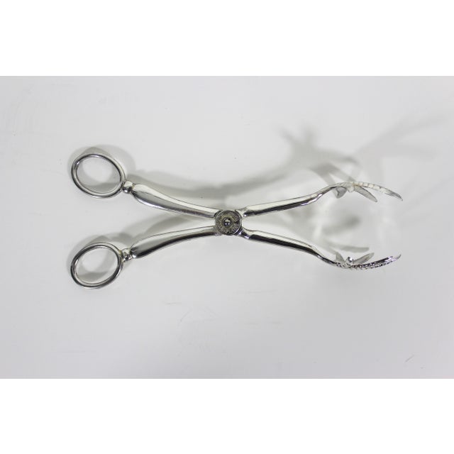Vintage Silver Bird Claw Sugar or Ice Serving Tongs Bar Cart Styling For Sale - Image 6 of 9
