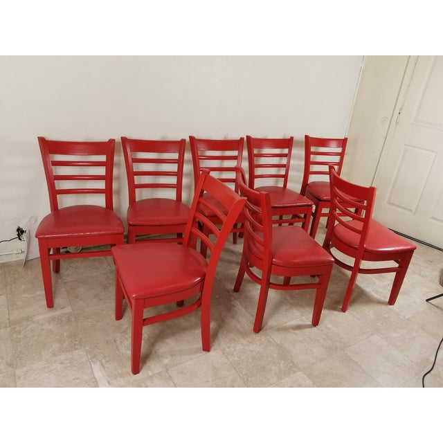Red Dining Chairs - set of 8 For Sale - Image 12 of 13