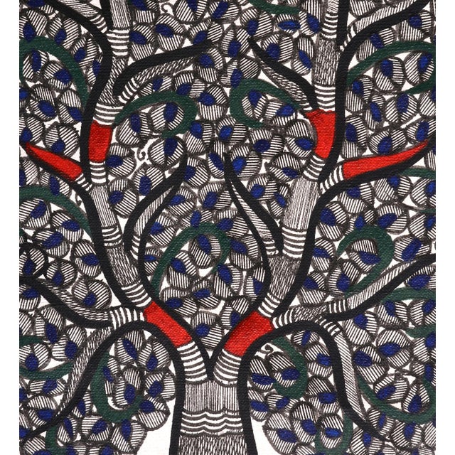 Celebrate the beauty of traditional Indian folk art with this exquisite hand-painted Madhubani painting by Mamta Devi, a...