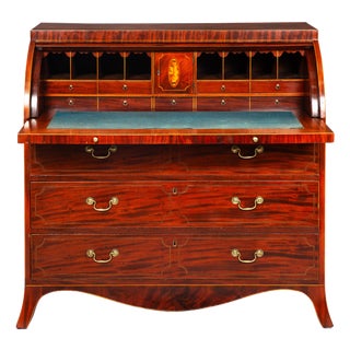 Rare American Federal Mahogany Cylinder Desk, Baltimore or Annapolis Ca. 1800 For Sale
