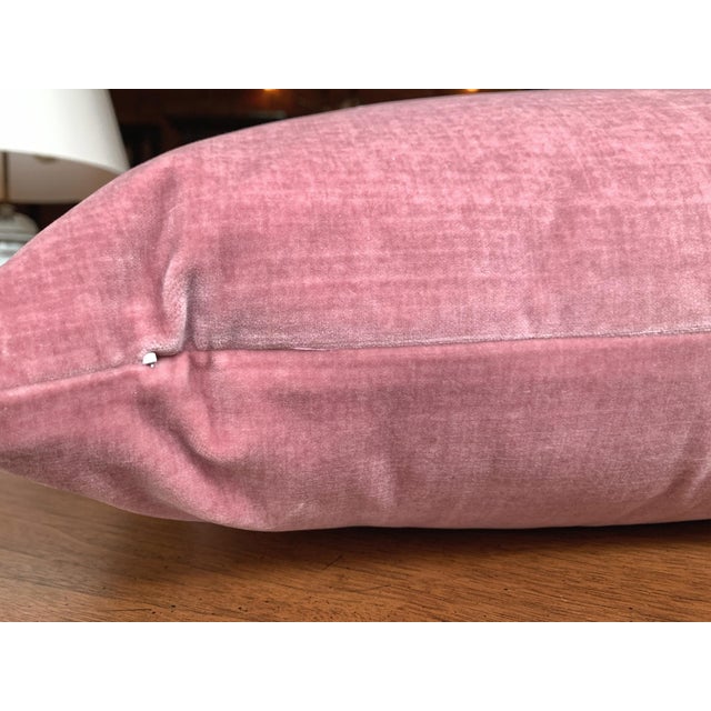 2020s Custom Mauve Pink Velvet Mohair Pillows - A Pair For Sale - Image 5 of 7