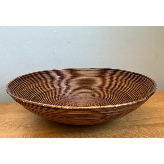Late 20th Century Vintage Pencil Reed Decorative Bowl For Sale - Image 5 of 12
