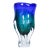 1960s European Art Glass Green-Blue Vase For Sale
