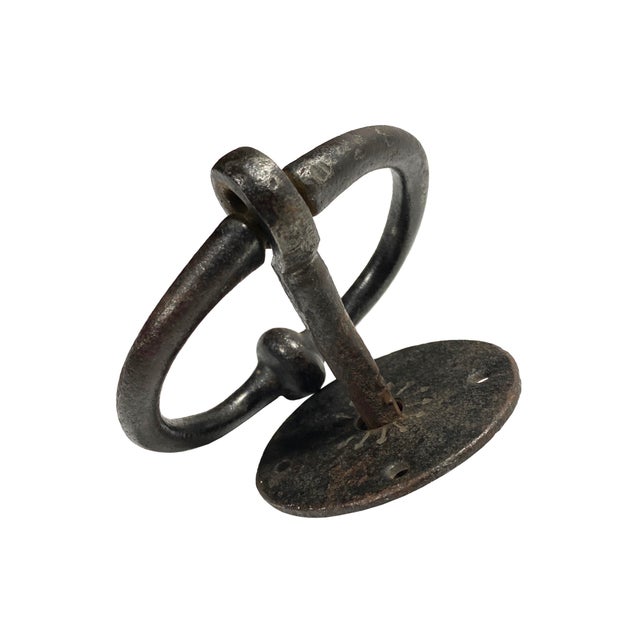 Metal Vintage Heavyweight Iron Door Knocker or Door/Gate Pull For Sale - Image 7 of 8