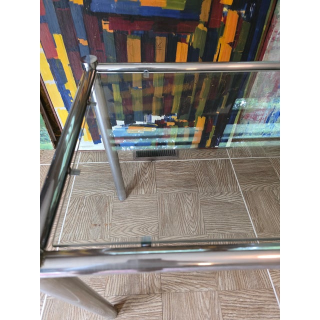 Metal 1970s Vintage Mid Century Modern Milo Baughman Style Table For Sale - Image 7 of 11