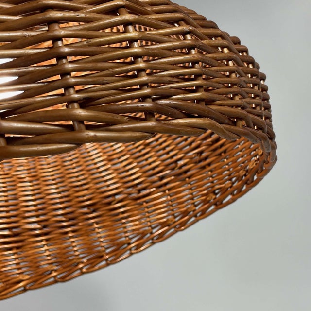 Mid-Century Rattan & Wicker Pendant, Sweden, 1960s For Sale - Image 9 of 16