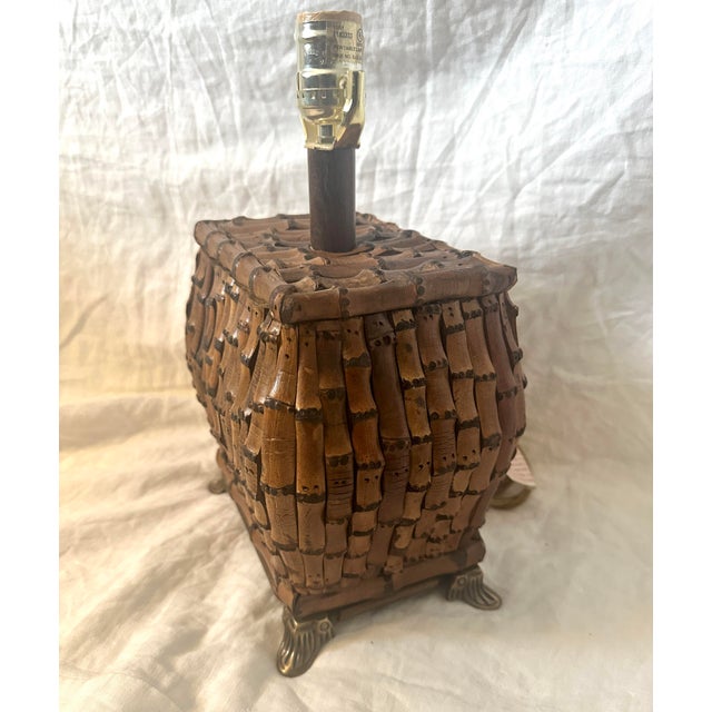 Chinoiserie 1980s Chinoiserie Asian Style Bamboo Table Lamp For Sale - Image 3 of 7