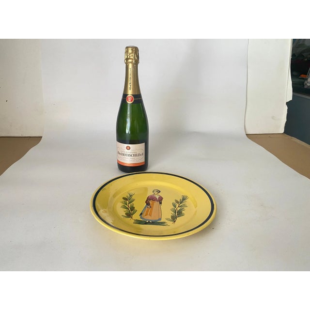 19th Century French Hand Painted Faience Plate by Etienne Laget For Sale - Image 5 of 7