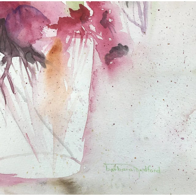 Modern Abstract Artisanal Framed Watercolor Painting For Sale - Image 4 of 10