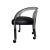 Art Deco 1970s Acrylic Black Woven Leather Roller Chair For Sale - Image 3 of 4