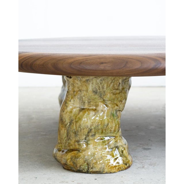 Walnut and Glazed Ceramic Coffee Table by Alexander Knysch For Sale - Image 10 of 16