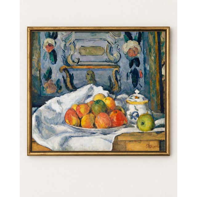 This vintage apple still life art print reproduces Dish of Apples (circa 1876–1877) by celebrated French artist Paul...