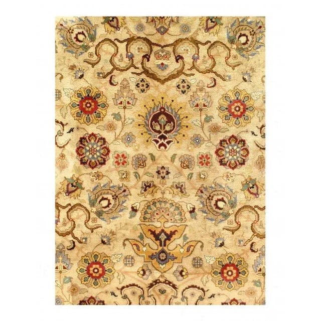 Traditional Pasargad Beige Fine Hand Knotted Agra Rug 10' X 14' For Sale - Image 3 of 4
