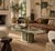 Carved from a dramatic slab of green Cipollino Ondulato marble, this oval coffee table is defined by sweeping bands of...