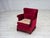 Danish Armchair in Red Velour and Ash, 1970s For Sale - Image 14 of 17