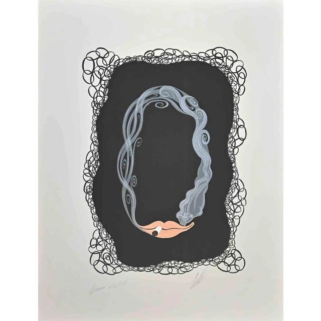 Modern Erté, Le 0, Lithograph, 1968 For Sale - Image 3 of 3