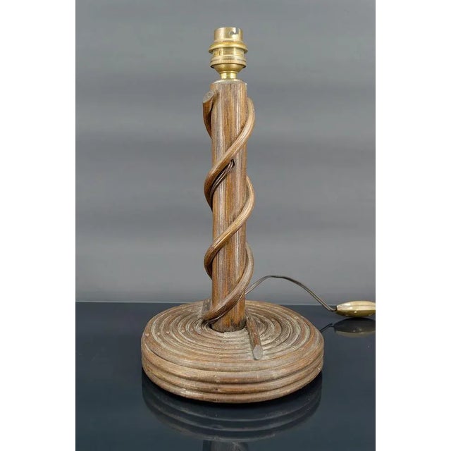 Vintage French Rattan Lamp by Louis Sognot, 1950 For Sale - Image 4 of 6