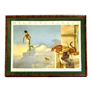 Mid-Century Modern Michael Parkes Print, Dream for Rosa, Framed With Glass, 32"h For Sale