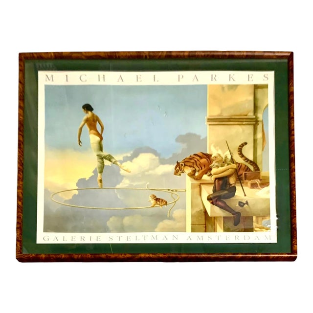 Mid-Century Modern Michael Parkes Print, Dream for Rosa, Framed With Glass, 32"h For Sale