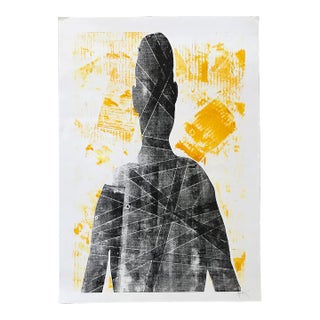 Pablo Pino - Hand Signed Abstract Linocut Print "Figura" For Sale