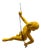 Yellow Position Climbing Man Durable Polyresin 3d Hanging Wall Art Sculpture with Leathered Rope and Hanging Hardware Included For Sale