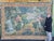 Large 19th-century painted canvas imitating a 17th-century tapestry from a château in Haute-Saône stretched on a newly...