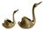 Pair of Mid-Century Brass Figurative Swan Planters Cachepots For Sale