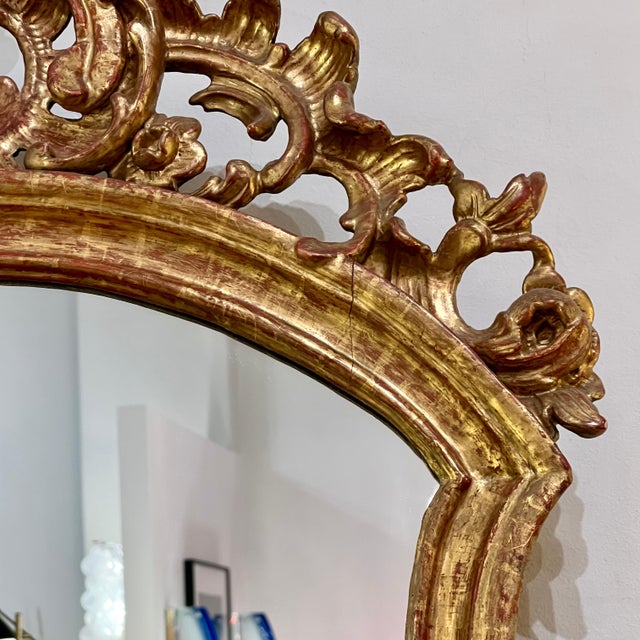 18th Century Fine Pair of Baroque Giltwood Mirrors For Sale - Image 9 of 18