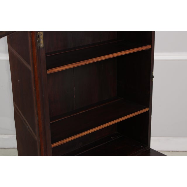 Antique Edwardian 2 Drawer Inlaid Mahogany Curio Cabinet For Sale - Image 11 of 16