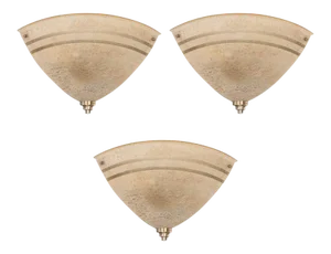 Set of Three Art Deco Machine Age Corner Sconces in Textured Bakelite and Brass