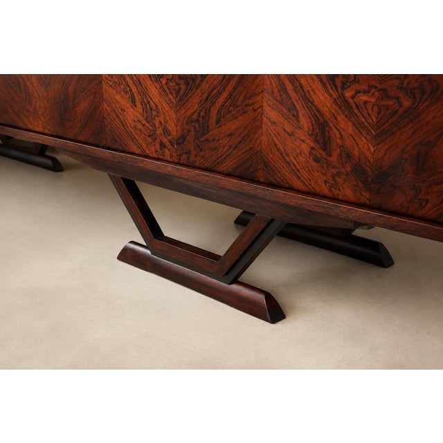 Monumental Brazilian Rosewood Credenza With Geometric Veneer Work by Móveis Teperman, 1950s For Sale - Image 16 of 18
