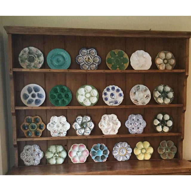 Ceramic Majolica Flowers Oyster Plate Longchamp, Circa 1900 For Sale - Image 7 of 8