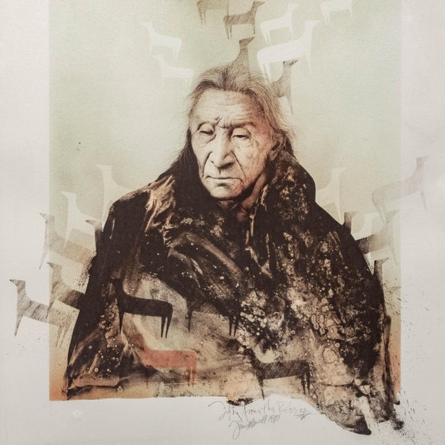 Original Frank Howell (1937-1997) lithograph, "Fifty From The Robe", framed & matted under glass. The print is signed,...