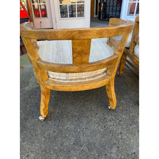 Brown 1960s Mid Century Modern Wood Dining Chairs on Casters - Set of 4 For Sale - Image 8 of 9