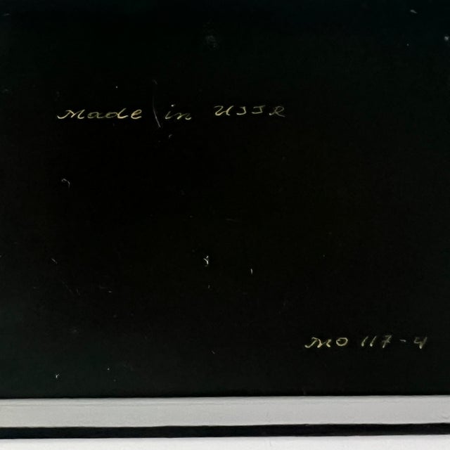 Fedoskino Lacquer Box With Original Box, After Savrasov’s “Грачи Прилетели,” Ussr, C. 1960s–1980s For Sale - Image 9 of 17