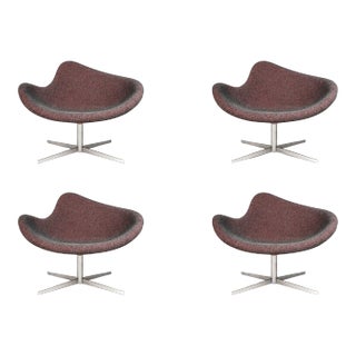 Set of Four 4 Postmodern Swivel-Base "K2" Magenta Chairs by Busk & Hertzog for Hightower, Usa, C. 2000s For Sale