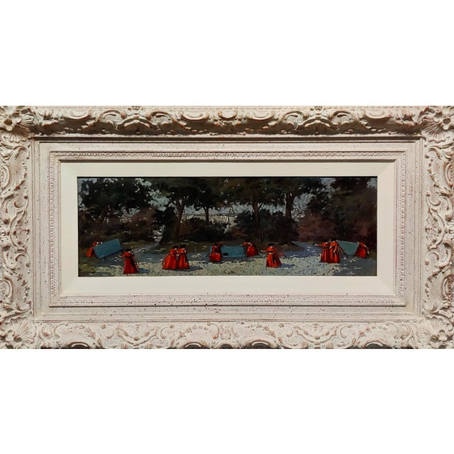 Nino Caffe "10 Cardinals Playing in the Garden" Oil Painting For Sale - Image 13 of 14