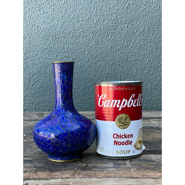 Vintage Cloisinee Blue Bud Vase For Sale - Image 12 of 12