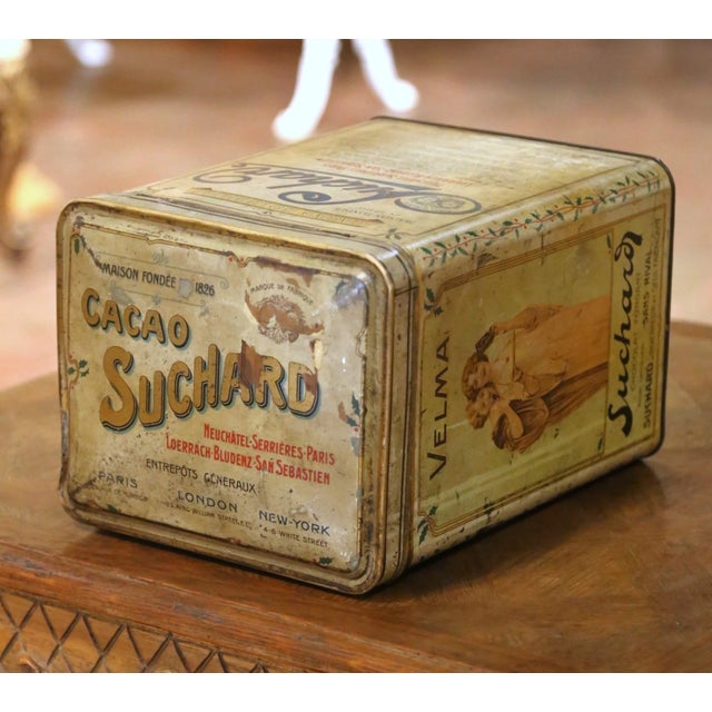 Early 20th Century Suchard Lithographed Tin Cacao Advertising Box For Sale - Image 12 of 13