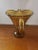 This is a Vintage Amber Glass Pitcher Vase Diamond Point, Made in Italy. It measures 7" high and 8“ wide from spout to...