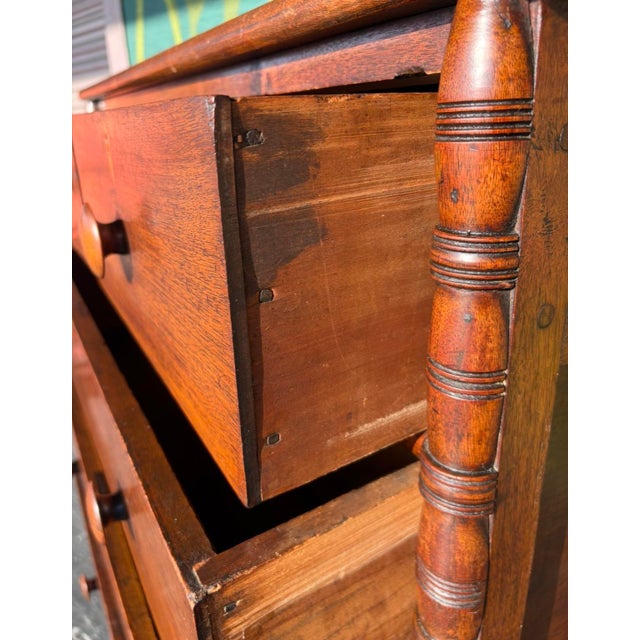 Antique American Sheraton Tallboy For Sale - Image 13 of 16