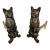 1930s Black Cat Iron Andirons With Glass Marble Eyes For Sale