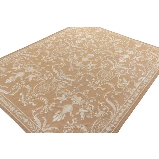 An 8x11 ode to celebrated Aubusson flat weave rugs, from Rug & Kilim’s coveted European Collection. Very finely woven,...