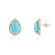Metal 8.88ct Sleeping Beauty Turquoise Solitaire Halo Diamond 14k Gold Earrings- A Pair For Sale - Image 7 of 15