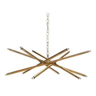 Worlds Away Modern 12 Light Brass Chandelier For Sale