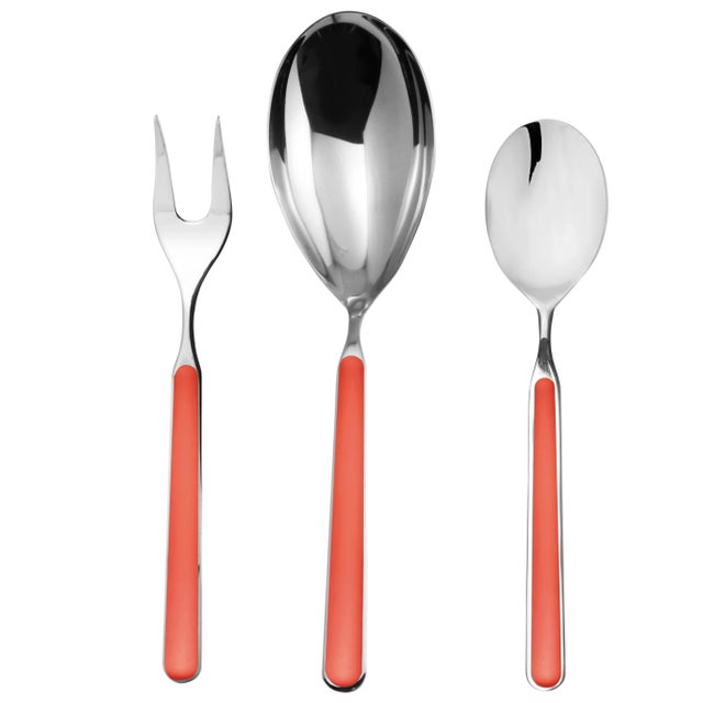 Contemporary Mepra Fantasia New Coral Serving Set- 3 Pieces For Sale - Image 3 of 3