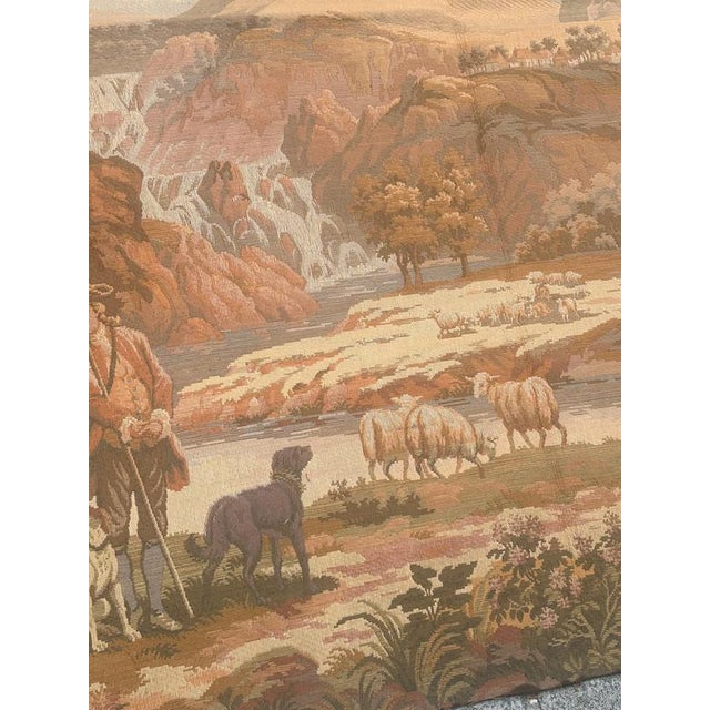 Beige Vintage French Aubusson Style Jacquard Tapestry by Jules Pansu, 1970s For Sale - Image 8 of 18