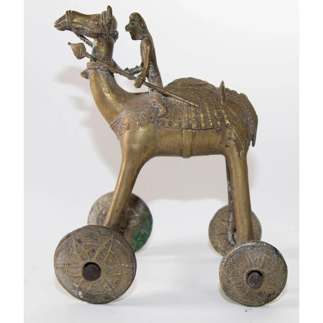 Antique Asian Bronze Large Camel Toy on Wheels 19th C. For Sale - Image 13 of 13