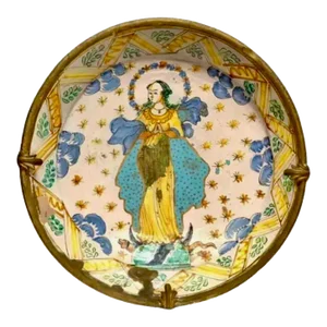 Ancient Italian Faience Majolica Charger Very Large