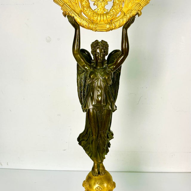 French Early 19th C. Antique French Empire Pierre-Philippe Thomire Winged Nike Victory Candelabras - A Pair, Attributed For Sale - Image 3 of 18